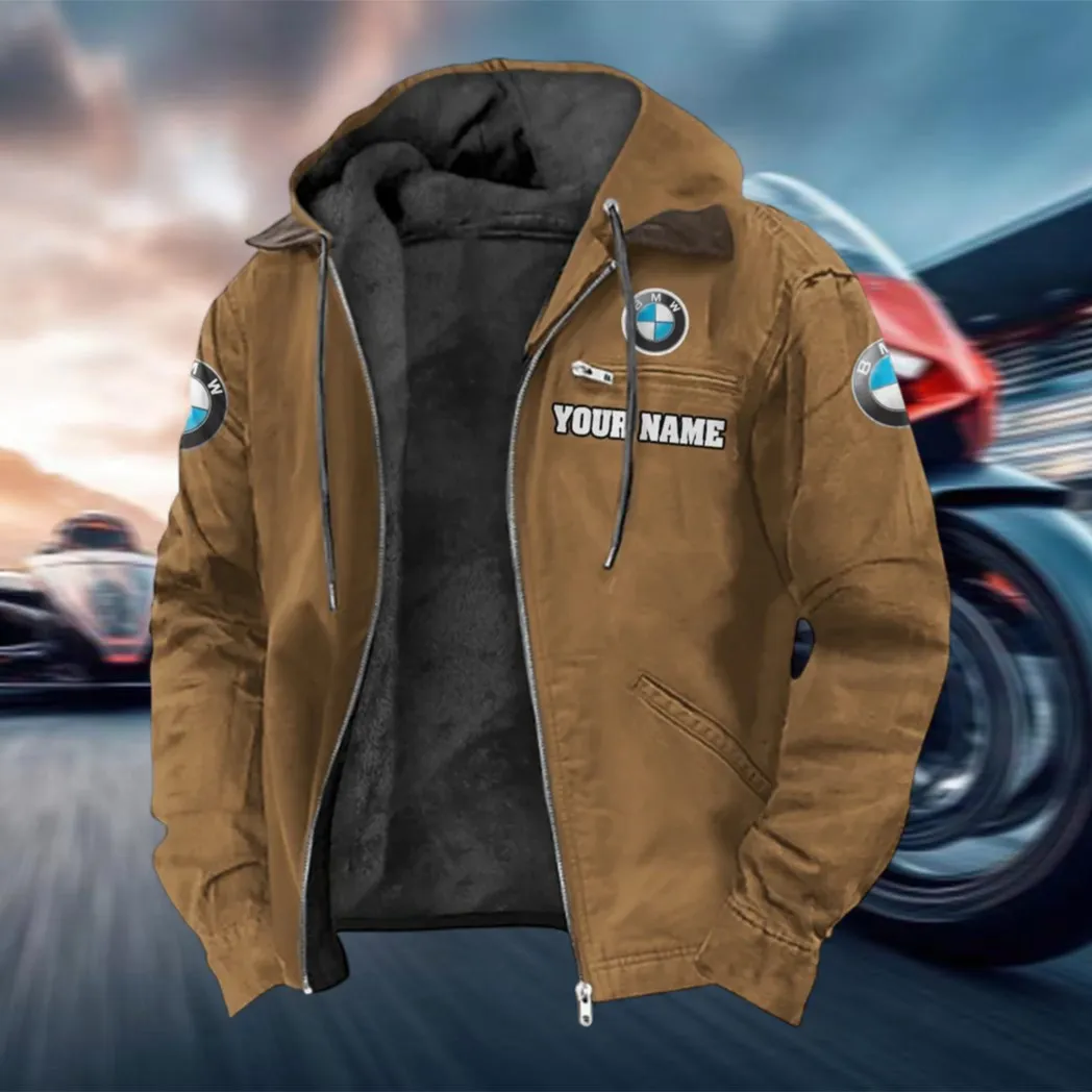 Sportlimousine Hoodie aus Flanell, Klassische Garagen-Kapuzenjacke HVN1327BM - Kamel