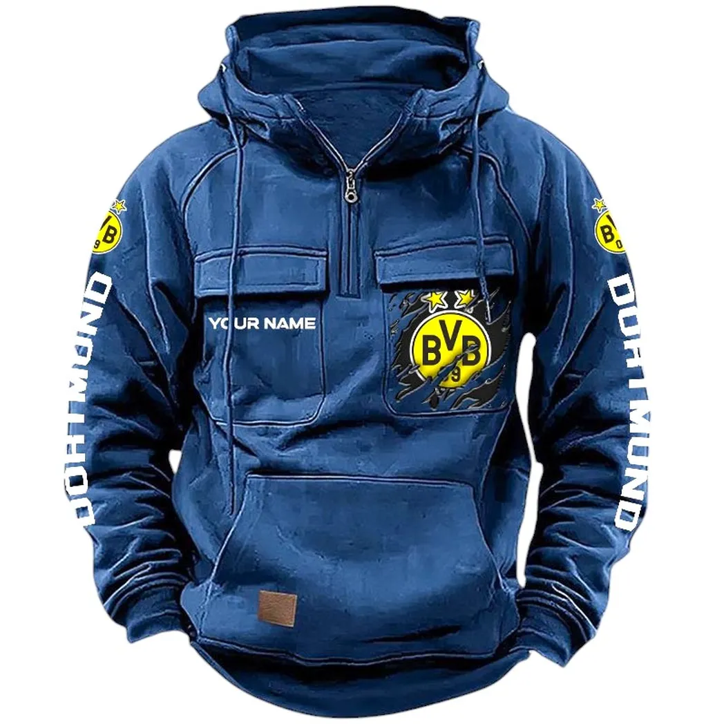 Treue Schwarze Truppe Hoodie Reißverschluss Taktischer, Exklusive Logo-Hoodie Für Fußballfans SPO161 - Dunkelblau