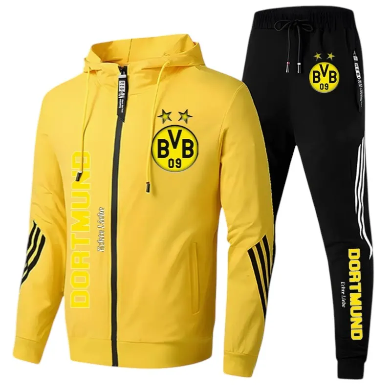 Dortmund Team Trainingsanzug, Sportanzug mit Vollreißverschluss für Sportfans BDE112 - Gelb