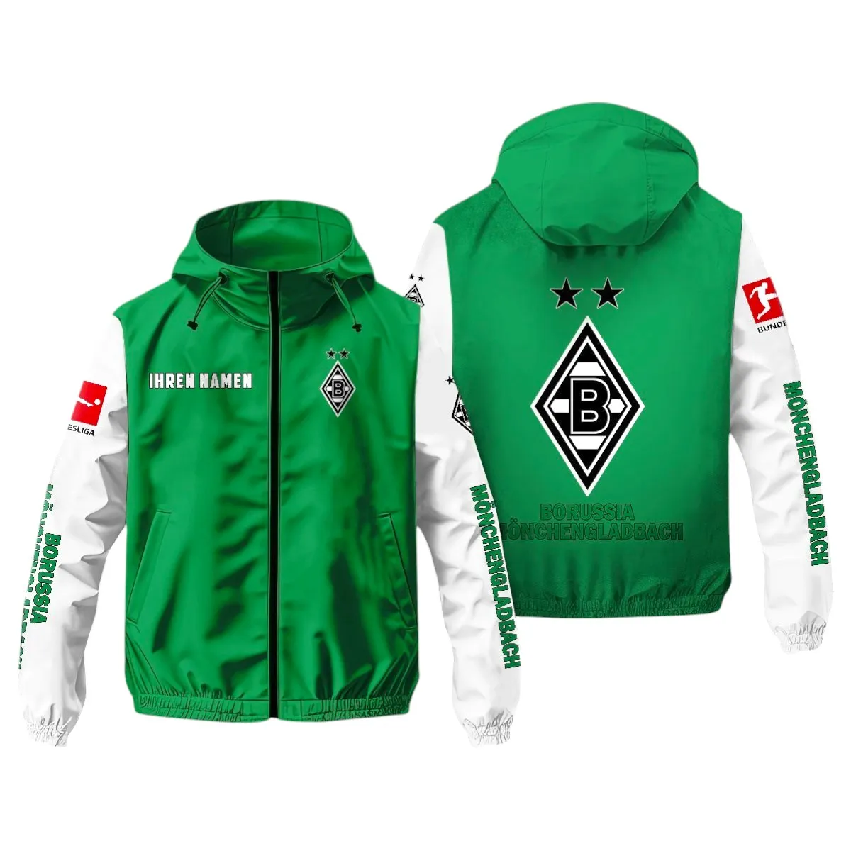 Fohlenclub-Stamm Windbreaker Jacke, Exklusive Logo-Jacke Für Fußballfans BDE970 -
