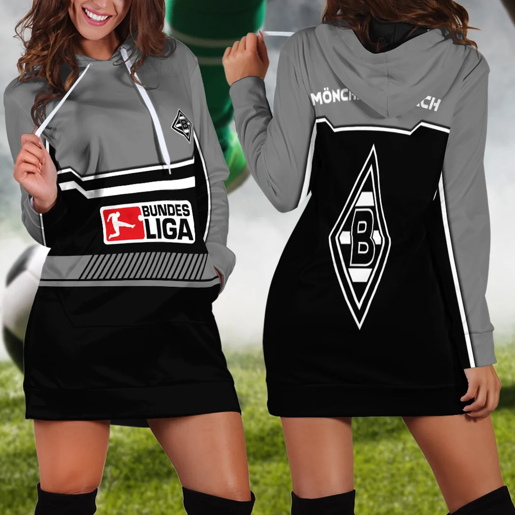 Treue Gladbach-Fans Hoodie-Kleid, Ultraweiches Hoodie-Kleid Damen HVN1511GL