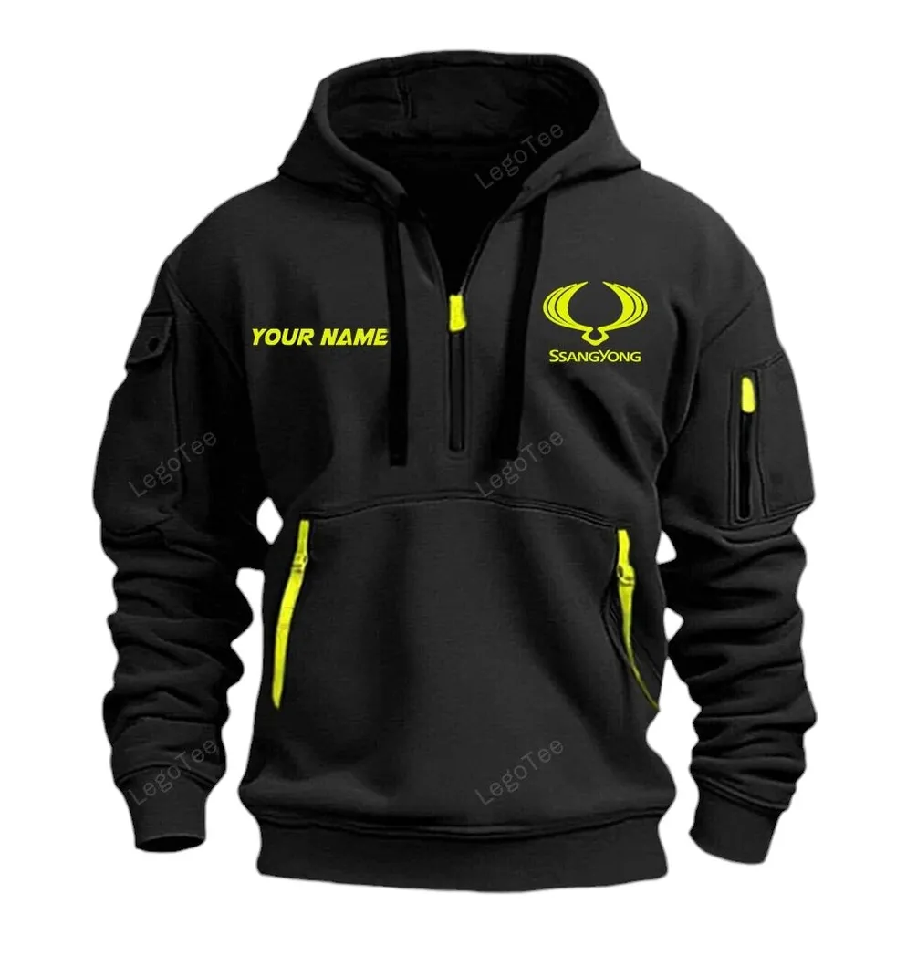 4x4 Crossover Hoodie Half Zipper, Game Ready Half-Zip Hoodie CAR042 -Black - Image 2