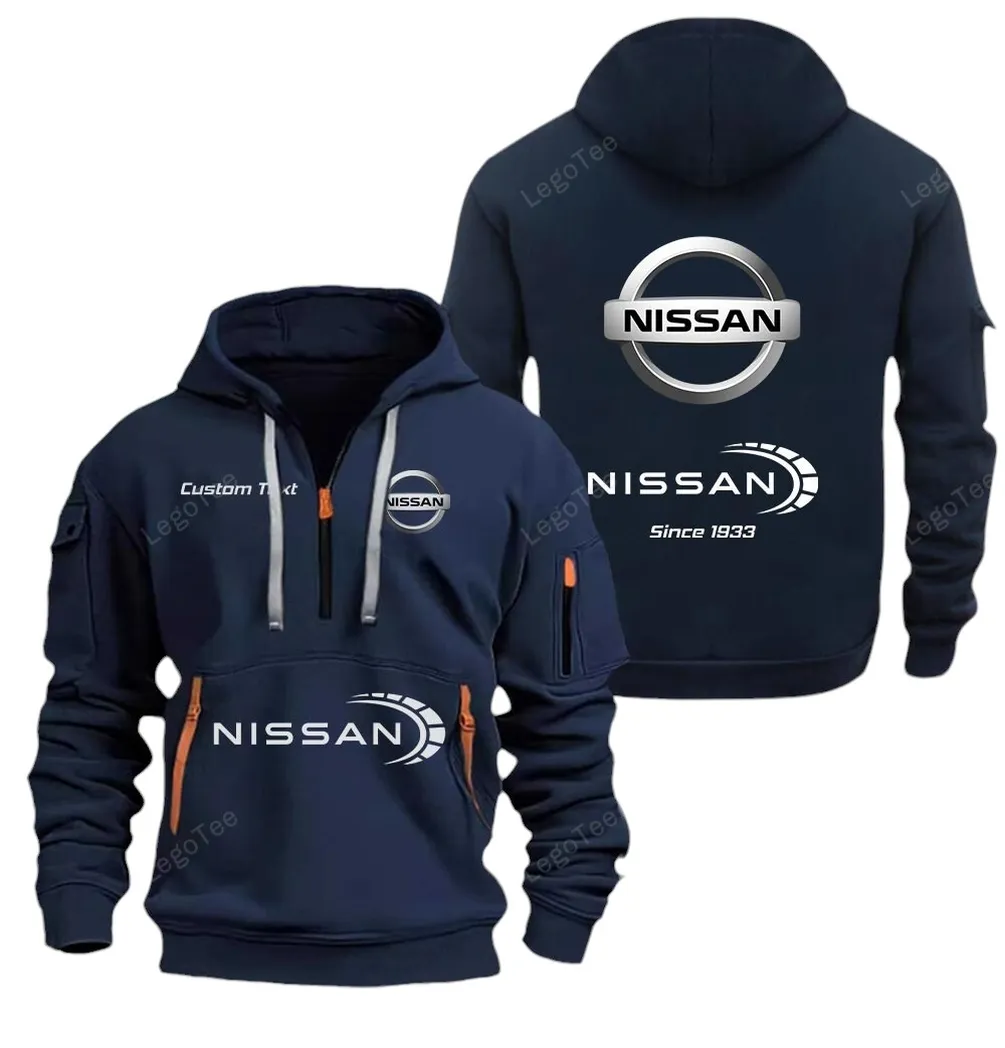 4x4 SUV Hoodie Half Zipper, Warm Up Hoodie CAR052 -Navy - Image 2