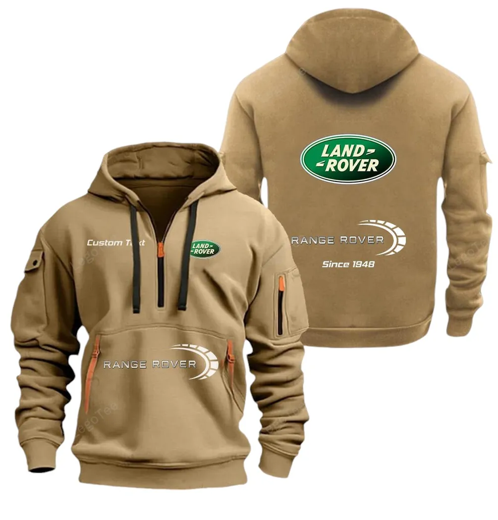 4x4 SUV Maker Hoodie Half Zipper, Sport Spirit Hoodie CAR052 -Khaki - Image 2