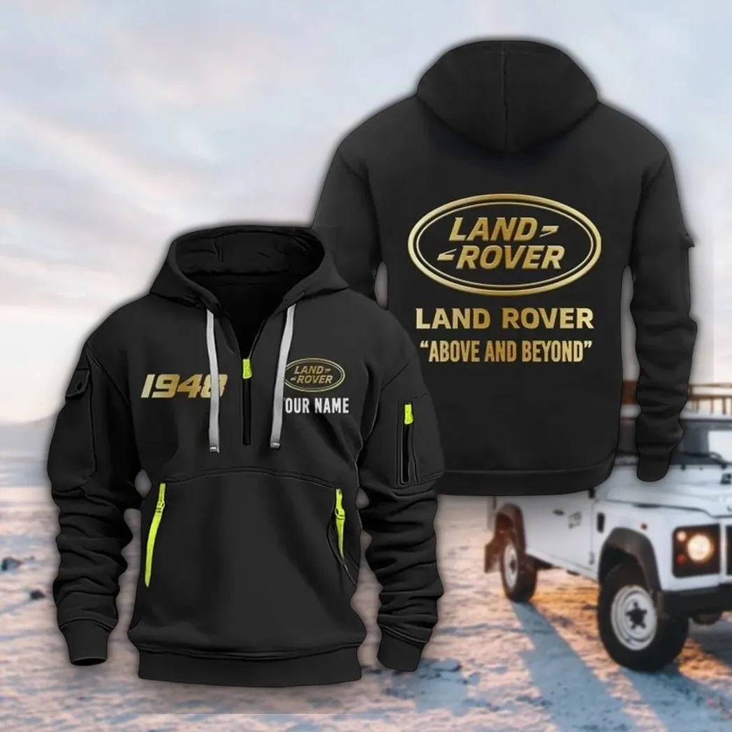 Adventure SUV Hoodie Half Zipper, Modern Sport Hoodie CAR019 -Black