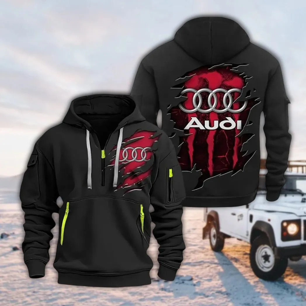 Premium Vehicle Hoodie Half Zipper, Everyday Comfort Half-Zip Hoodie CAR021 -Black