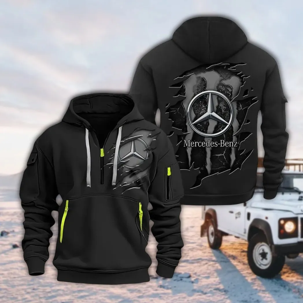 Grand Touring Auto Hoodie Half Zipper, Athletic Fan Half-Zip Hoodie CAR021 -Black