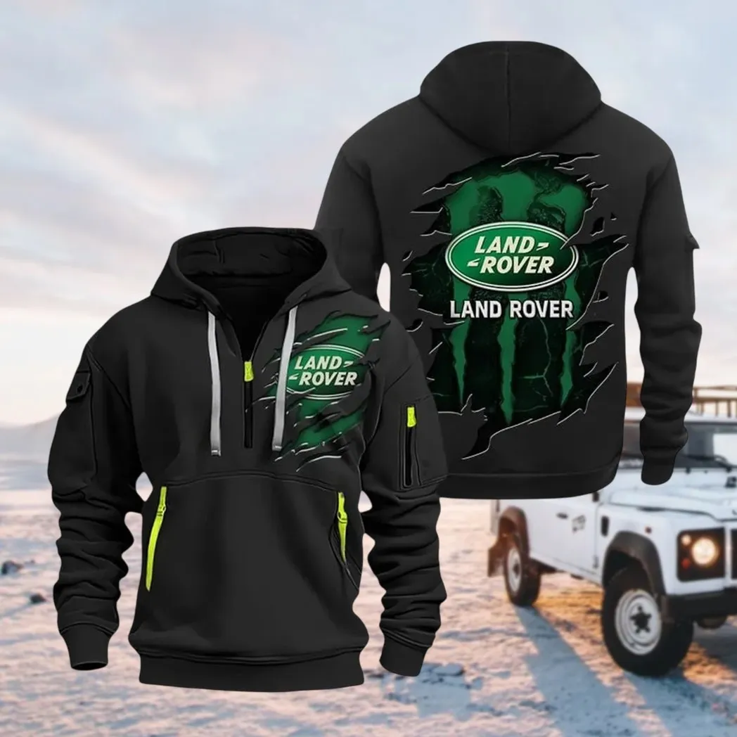 Vehicle Brand Hoodie Half Zipper, Athletic Fan Half-Zip Hoodie CAR021 -Black