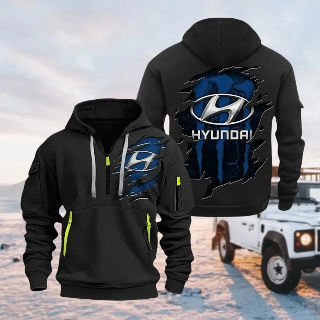 Passenger Vehicle Hoodie Half Zipper, Warm Up Hoodie CAR021 -Black