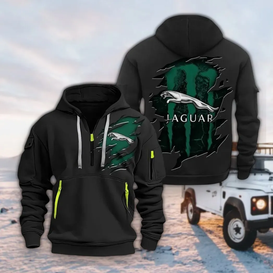 High-End Sedan Hoodie Half Zipper, Active Spirit Hoodie CAR021 -Black