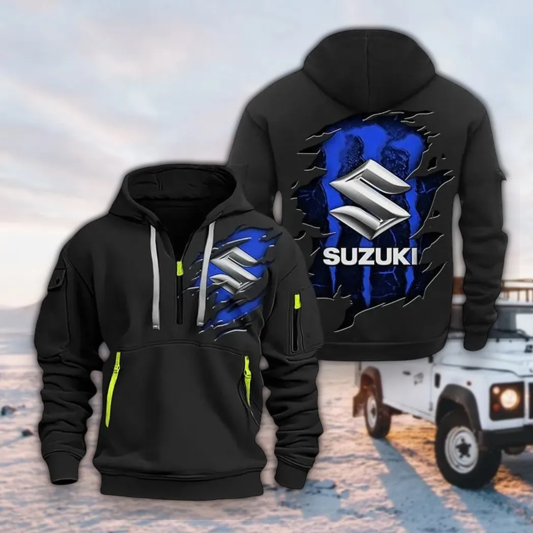 Speed Demon Hoodie Half Zipper, Game Ready Half-Zip Hoodie CAR021 -Black