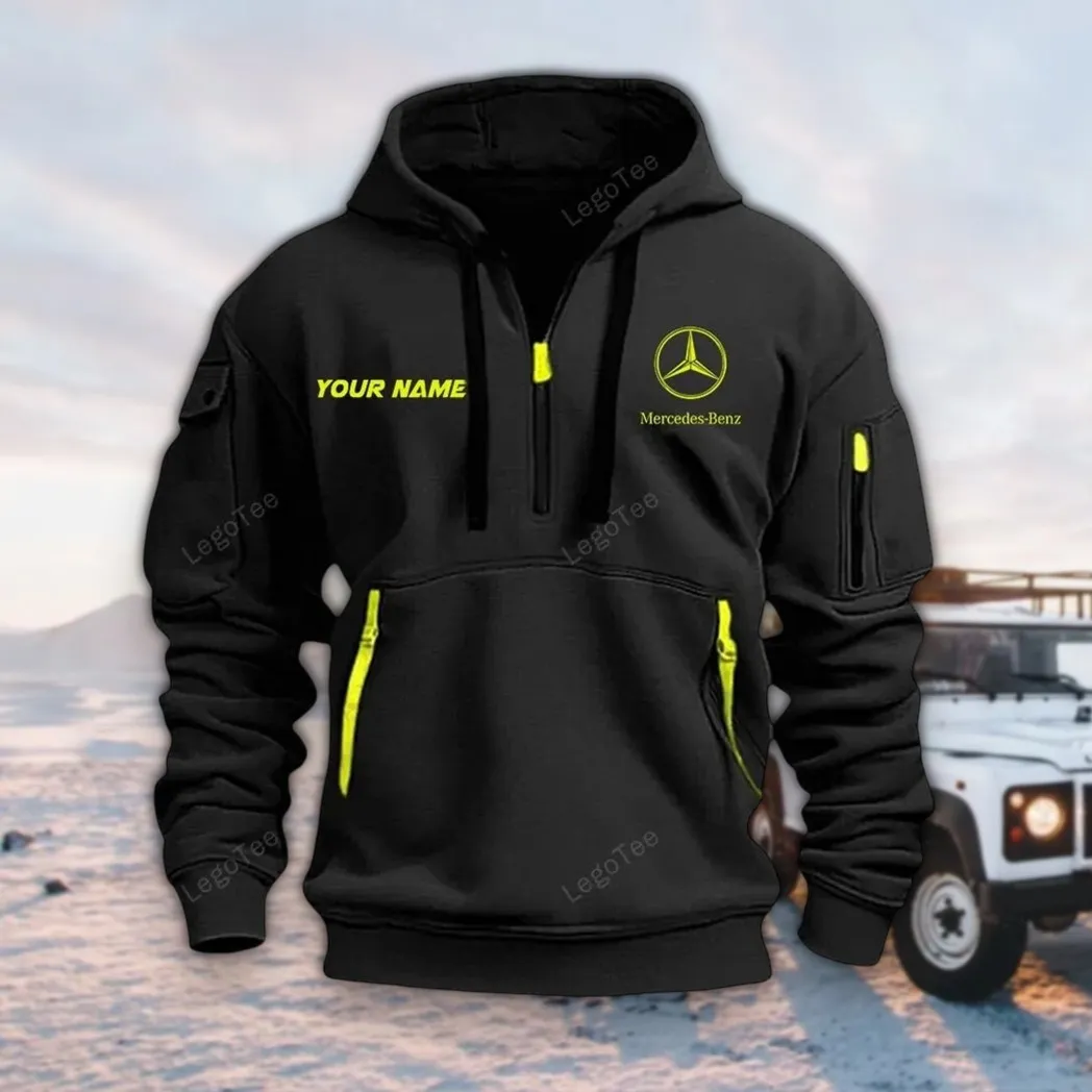 Luxury Touring Car Hoodie Half Zipper, Modern Sport Hoodie CAR042 -Black