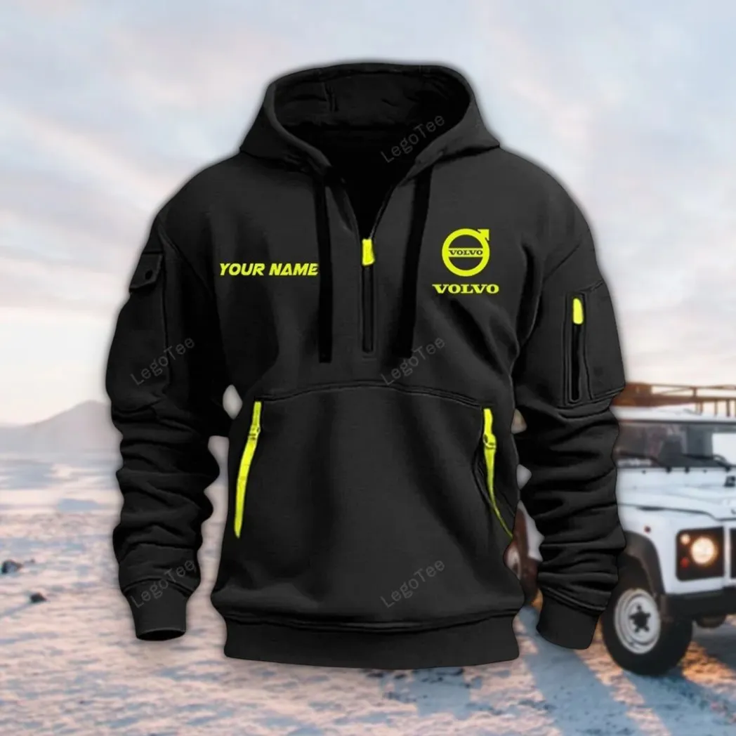 Luxury Car Hoodie Half Zipper, Supporter Spirit Hoodie CAR042 -Black