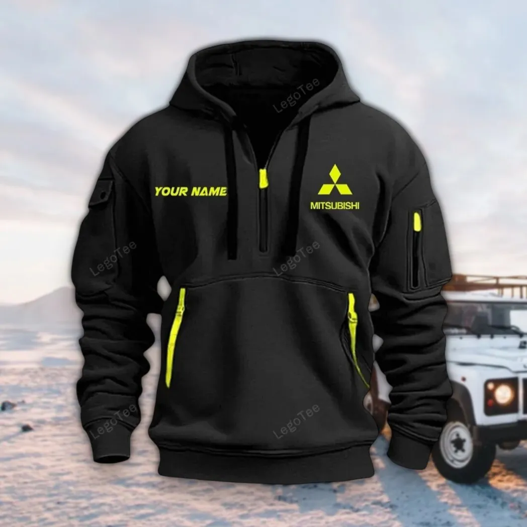 Crossover SUV Hoodie Half Zipper, Warm Up Hoodie CAR042 -Black