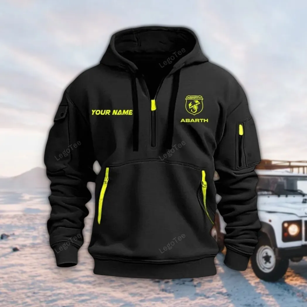 Hot Hatchback Hoodie Half Zipper, Bold Fan Hoodie CAR042 -Black