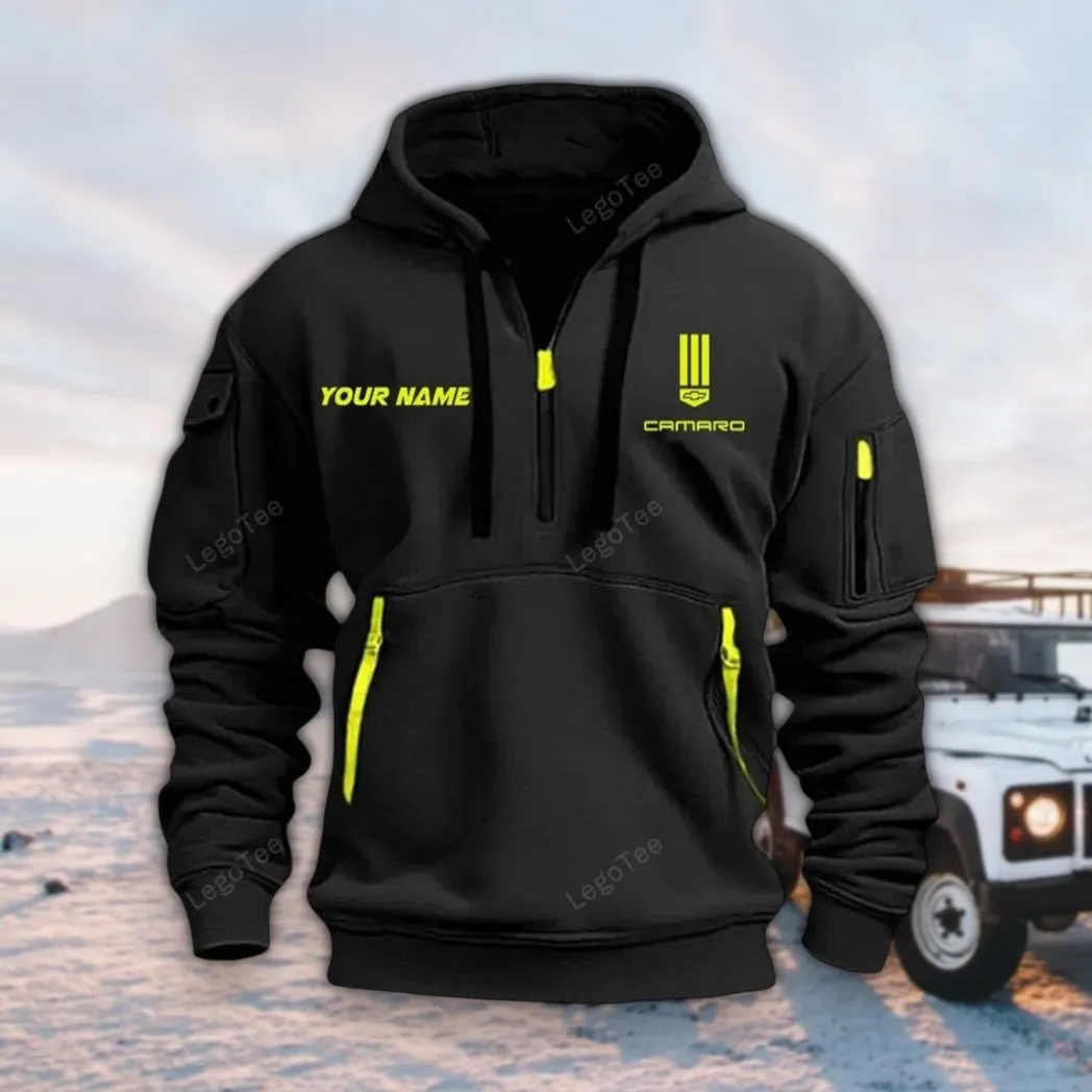 Classic Road Car Hoodie Half Zipper, Fan Pride Half-Zip Hoodie CAR042 -Black