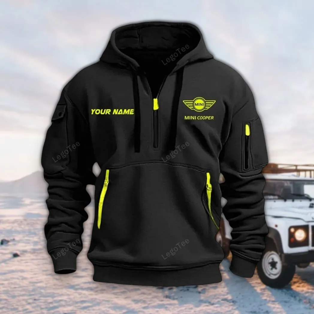 Small Crossover Hoodie Half Zipper, Performance Fan Hoodie CAR042 -Black