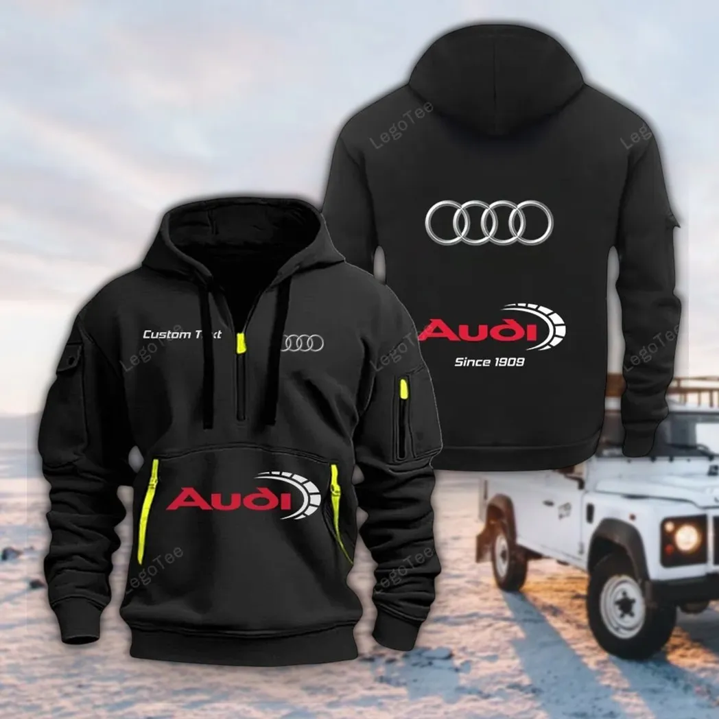 Executive Car Hoodie Half Zipper, Bold Fan Hoodie CAR052 -Black