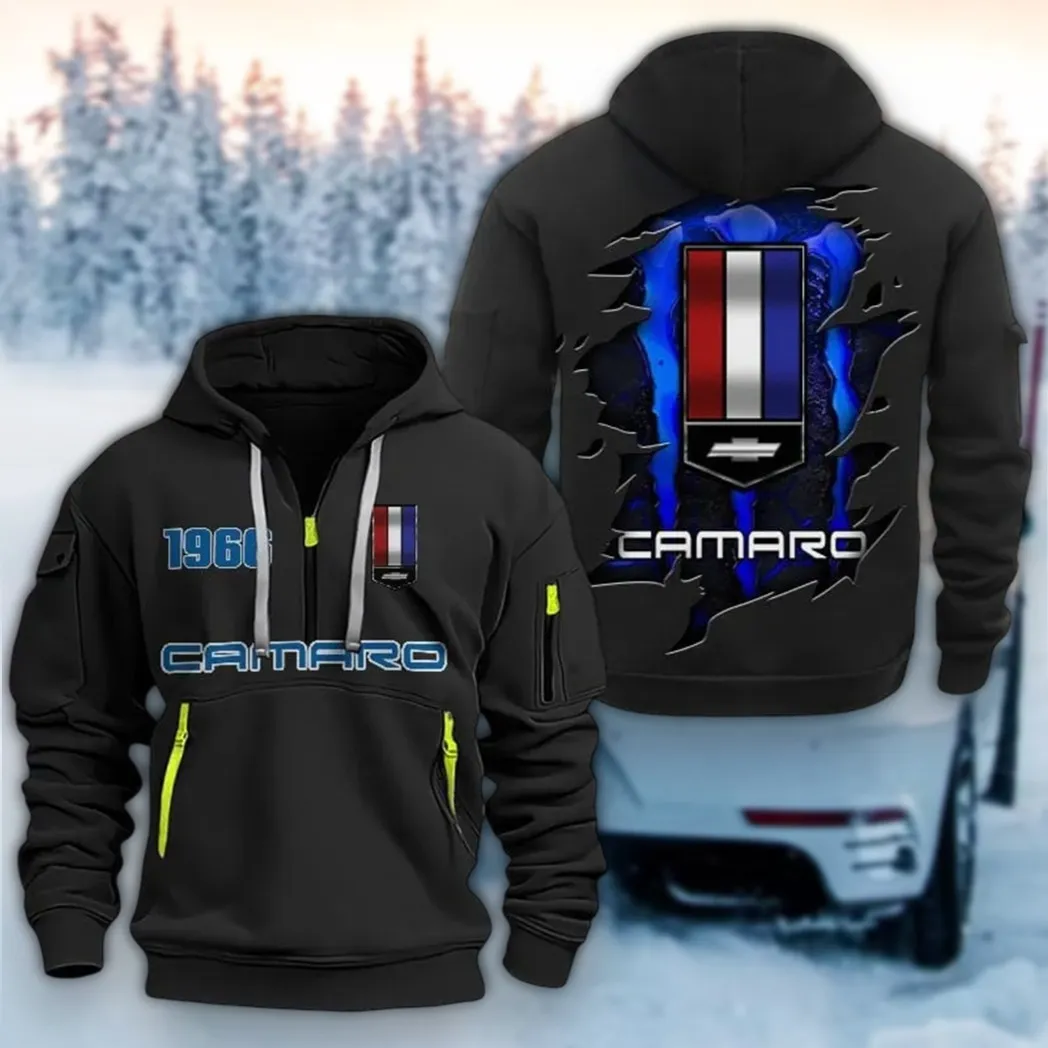 Performance Car Hoodie Half Zipper, Active Spirit Hoodie CAR198 - Black