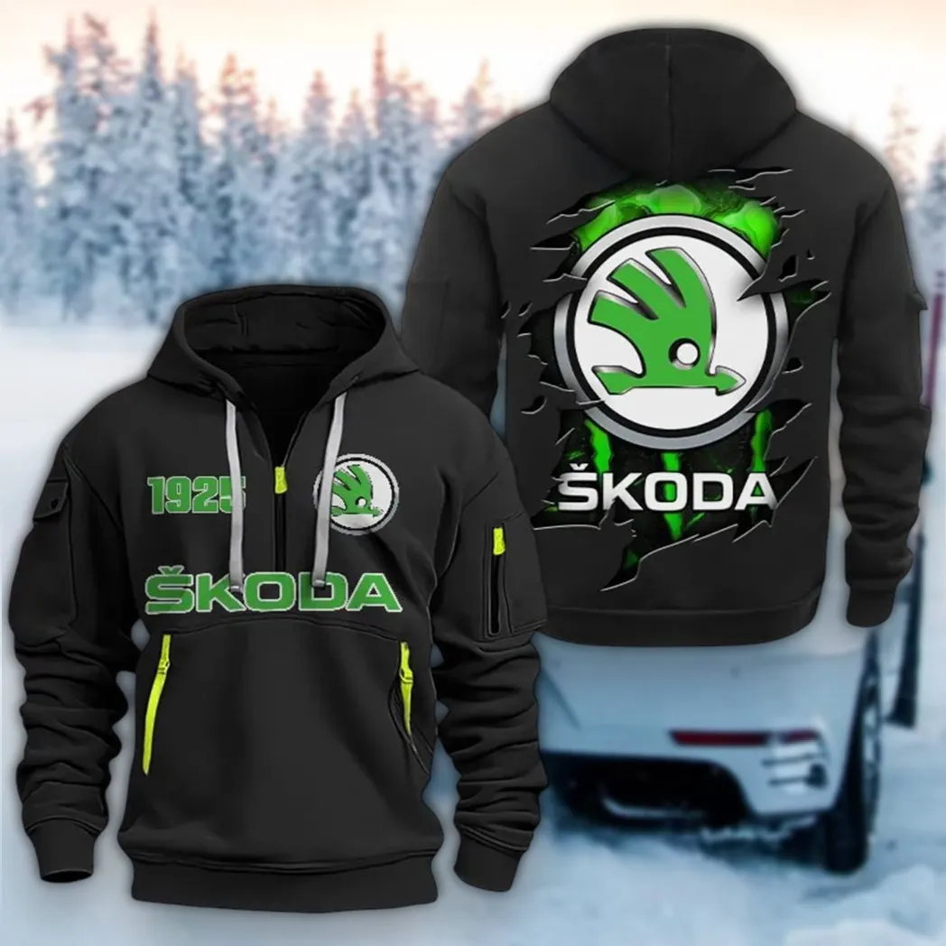 Affordable Ride Hoodie Half Zipper, Warm Up Hoodie CAR198 - Black