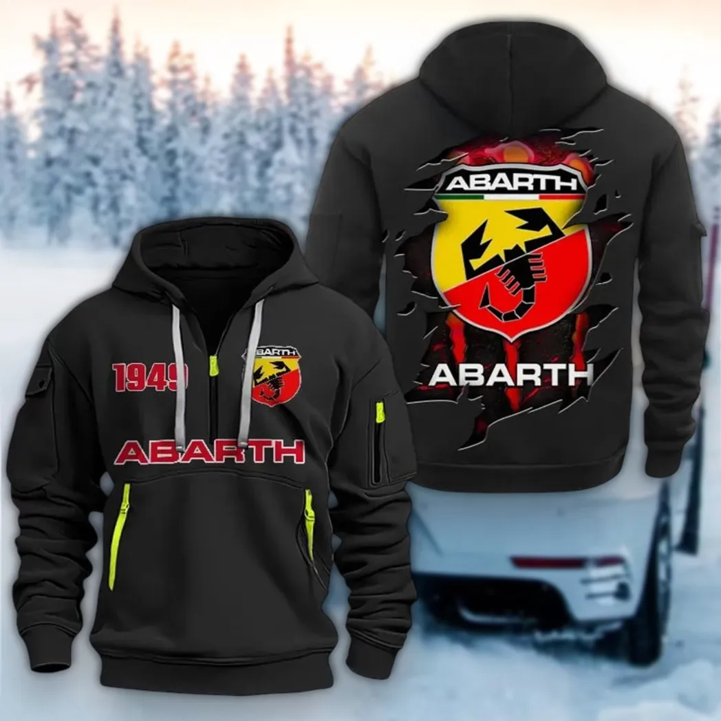 Performance Car Hoodie Half Zipper, Modern Sport Hoodie CAR198 - Black