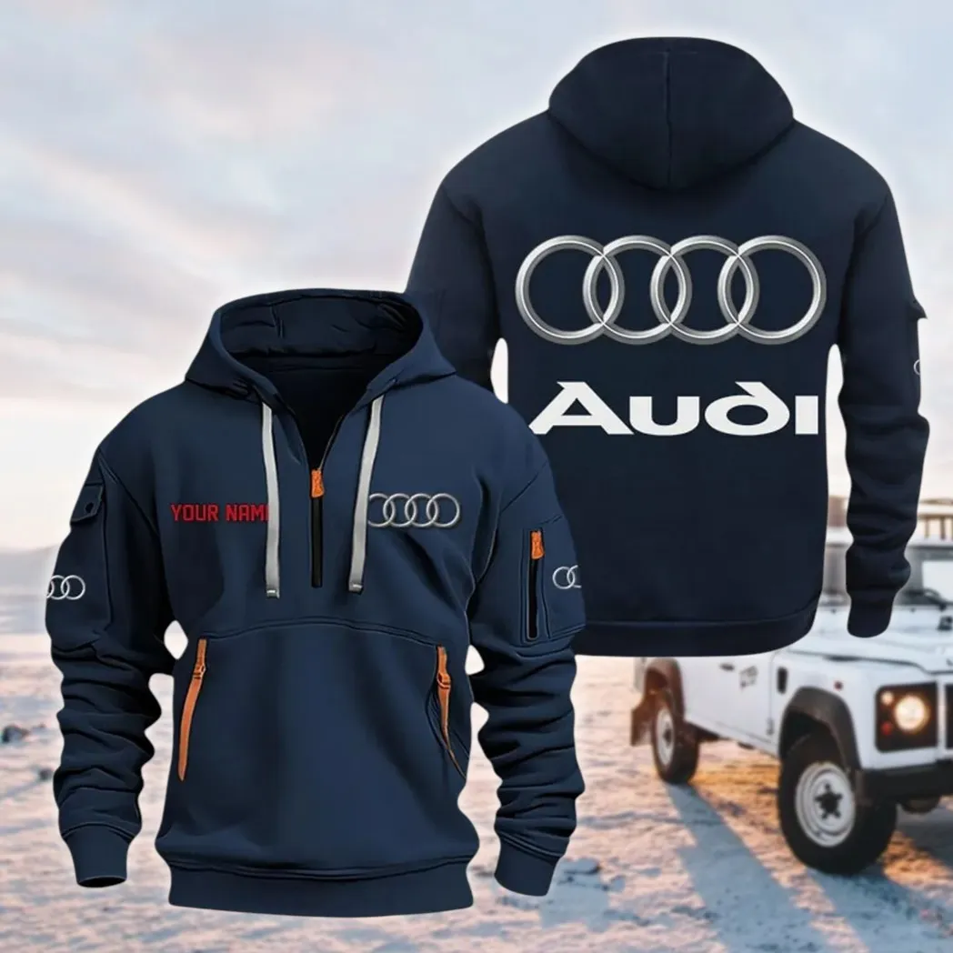 Modern Coupe Hoodie Half Zipper, Casual Sport Half-Zip Hoodie CAR200 - Navy