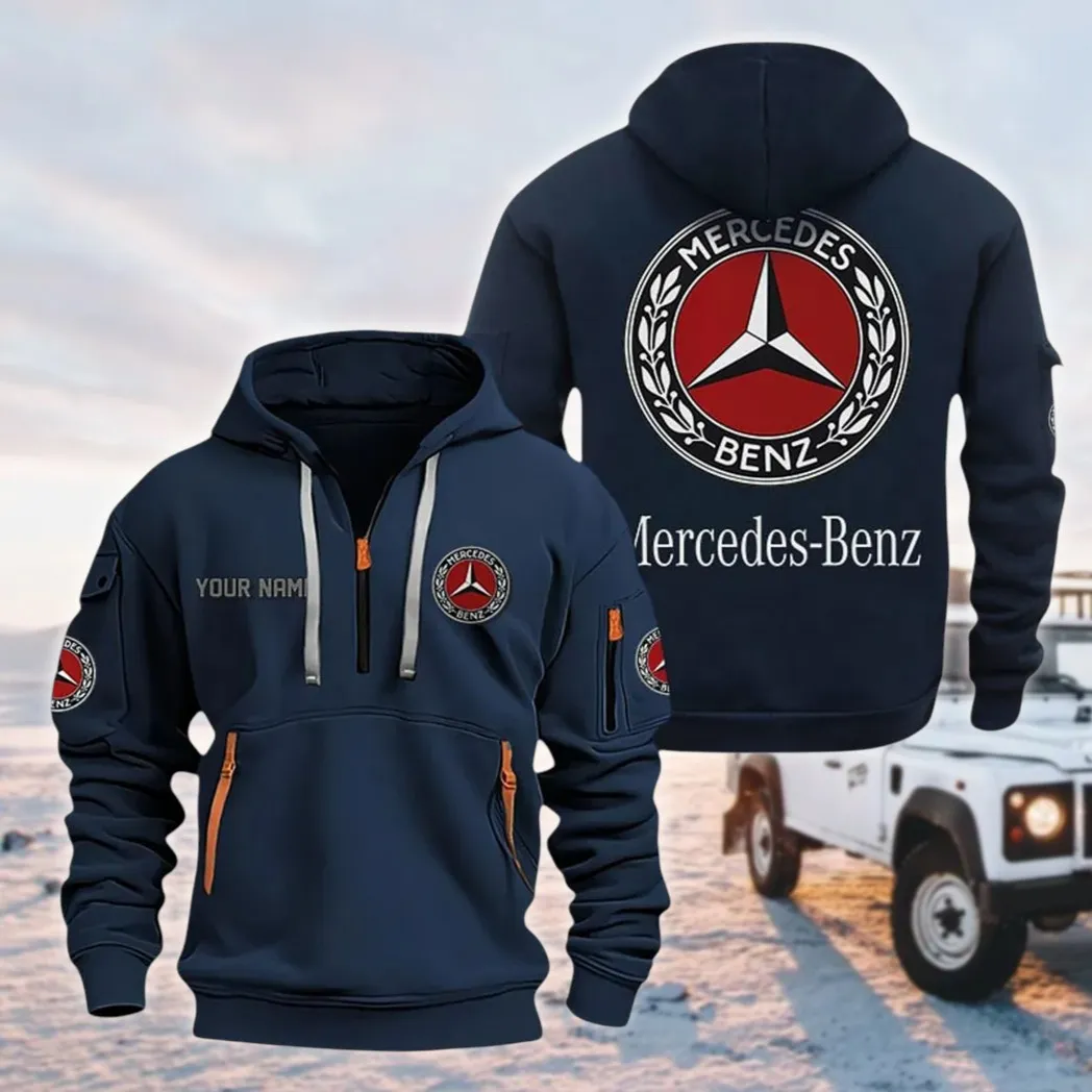 Luxury Car Hoodie Half Zipper, Performance Fan Hoodie CAR200 - Navy