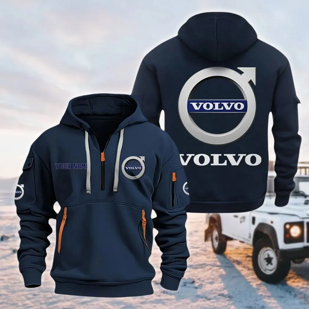 Swedish Car Brand Hoodie Half Zipper, Active Spirit Hoodie CAR200 - Navy