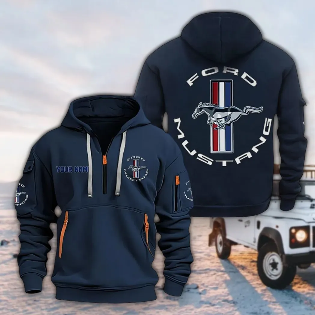 Sports Car Hoodie Half Zipper, Everyday Comfort Half-Zip Hoodie CAR200 - Navy