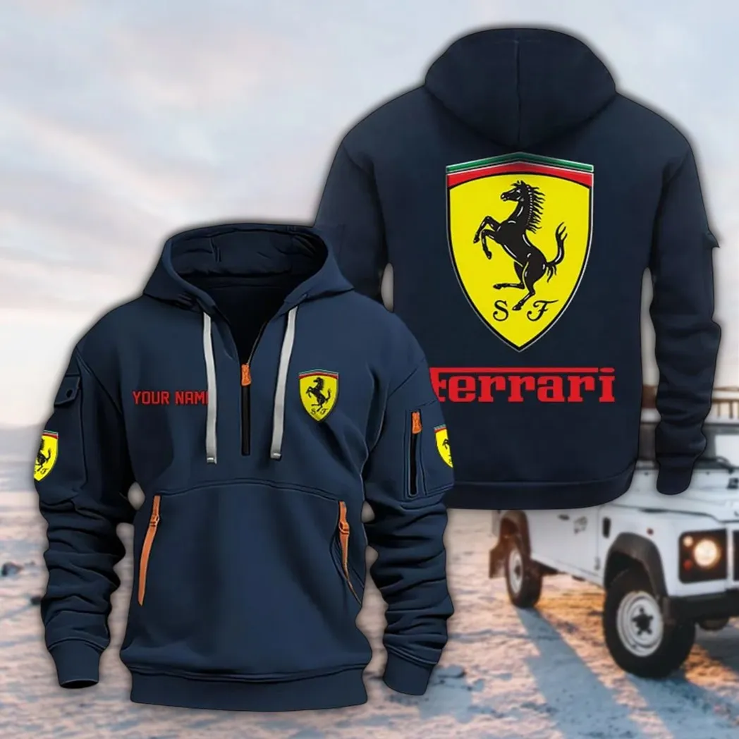 Superfast Road Car Hoodie Half Zipper, Game Time Hoodie CAR200 - Navy