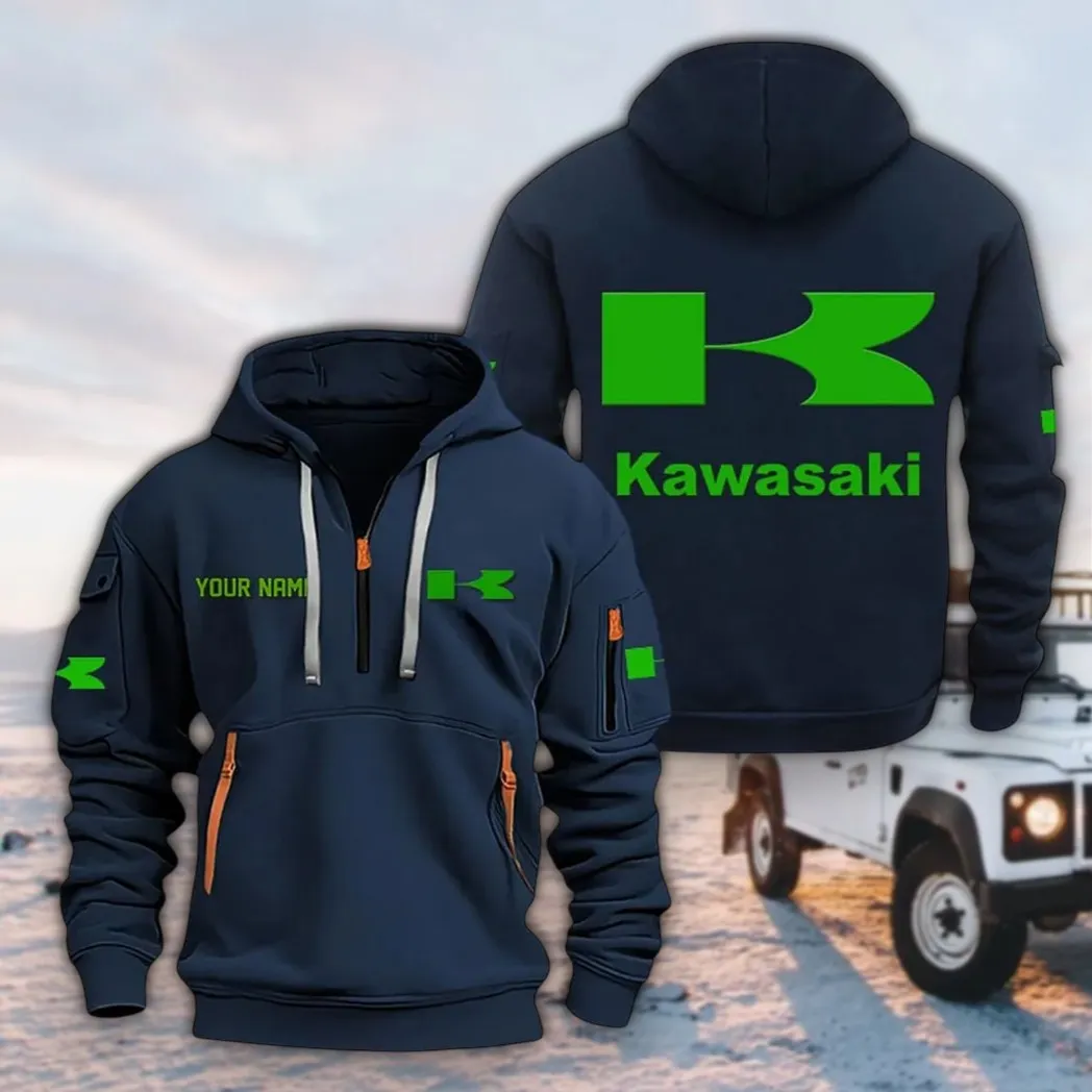 Street Racer Hoodie Half Zipper, Game Time Hoodie CAR200 - Navy