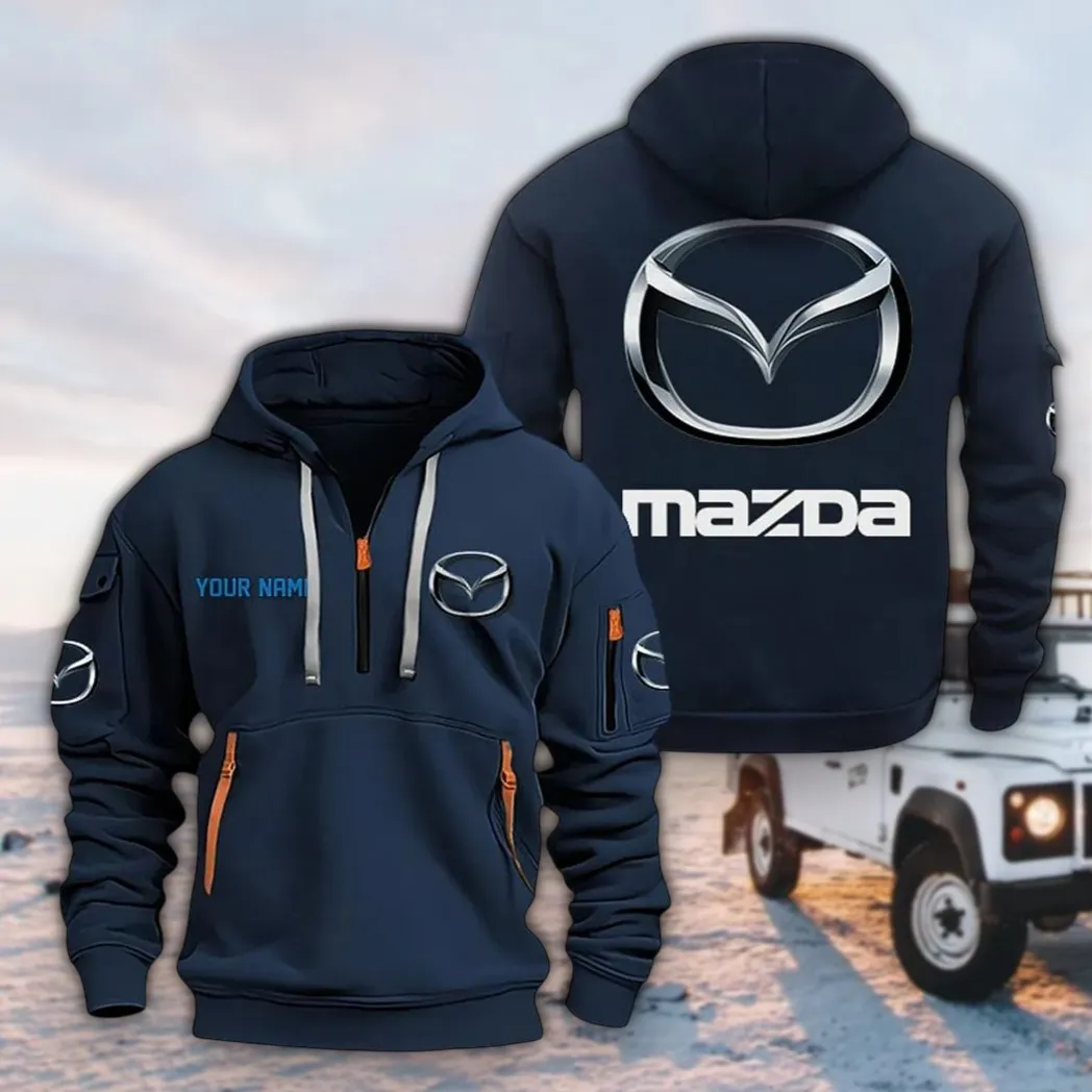 Compact Car Hoodie Half Zipper, Active Supporter Half-Zip Hoodie CAR200 - Navy