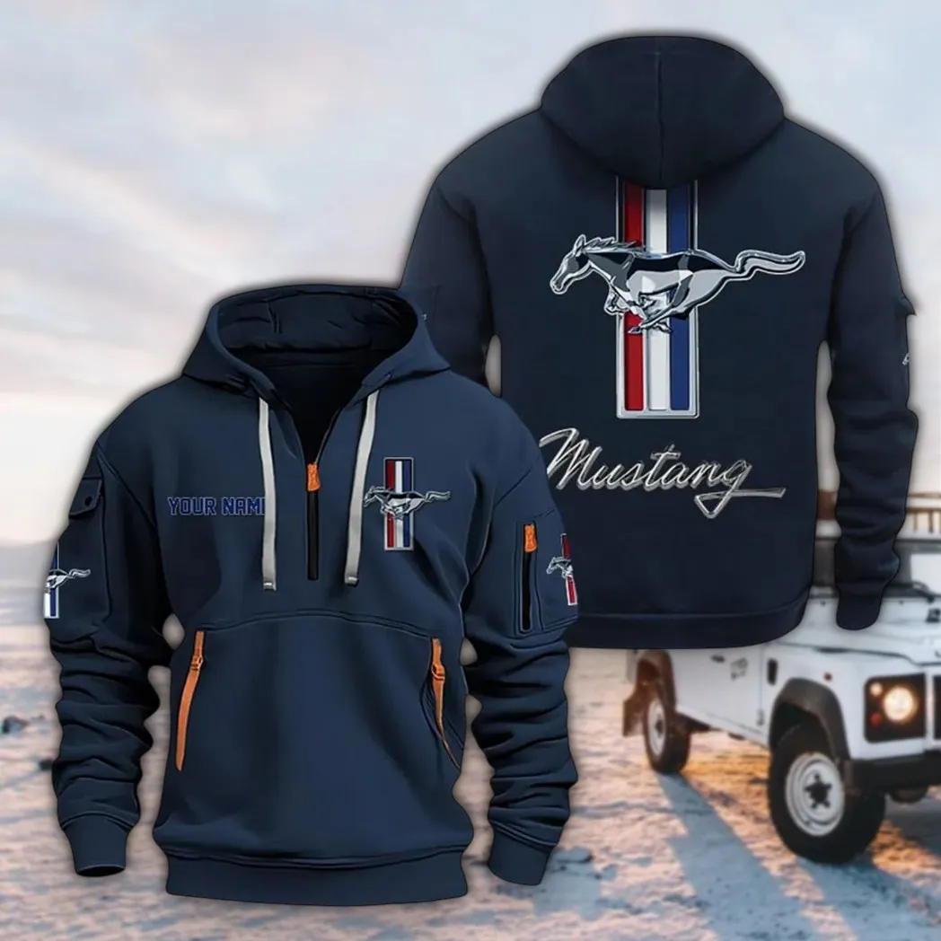 Two-Door Sports Car Hoodie Half Zipper, Casual Sport Half-Zip Hoodie CAR200 - Navy