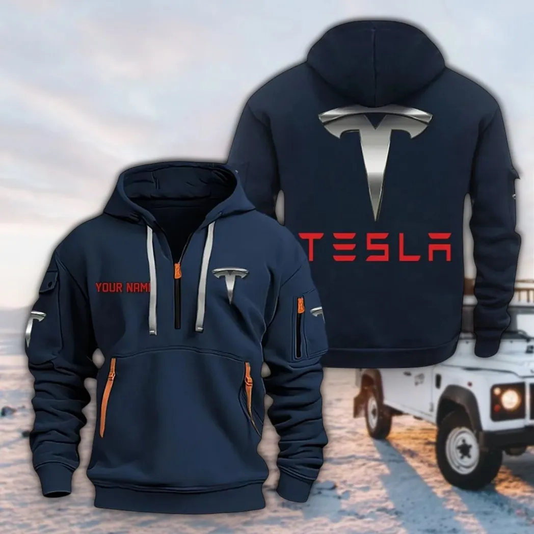 Zero-Emission Vehicle Hoodie Half Zipper, True Fan Hoodie CAR200 - Navy