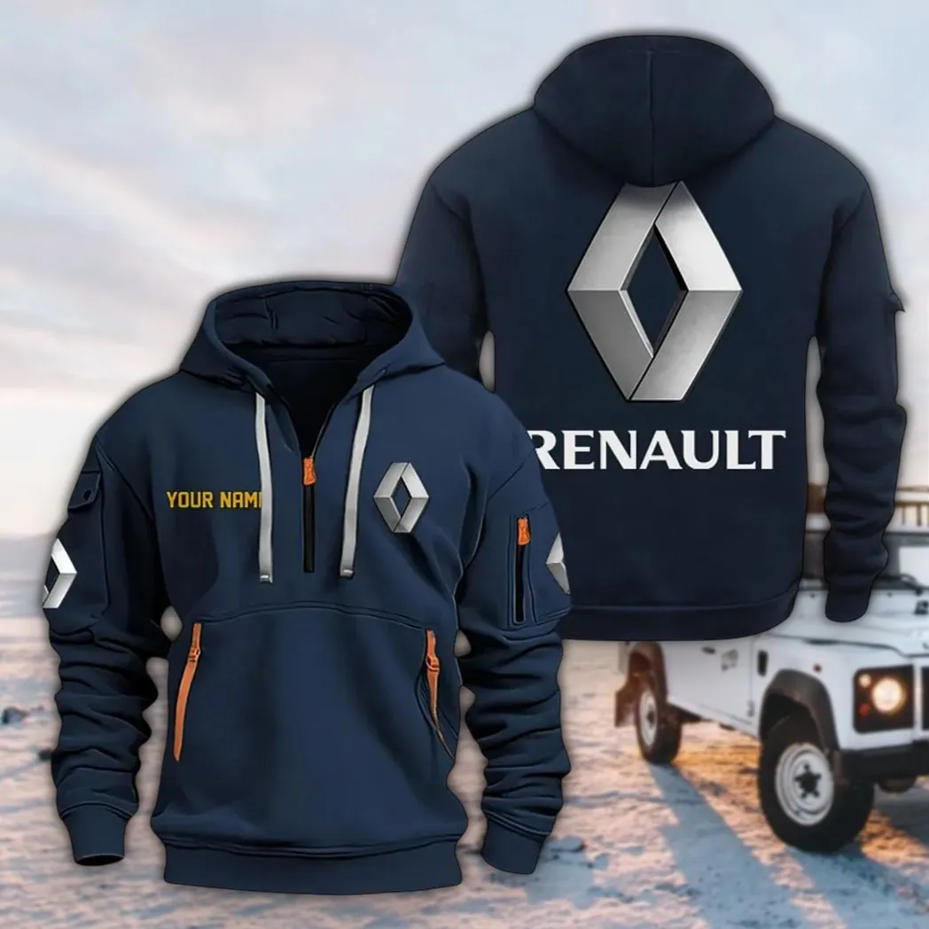 European Automobile Hoodie Half Zipper, Lifestyle Fan Half-Zip Hoodie CAR200 - Navy