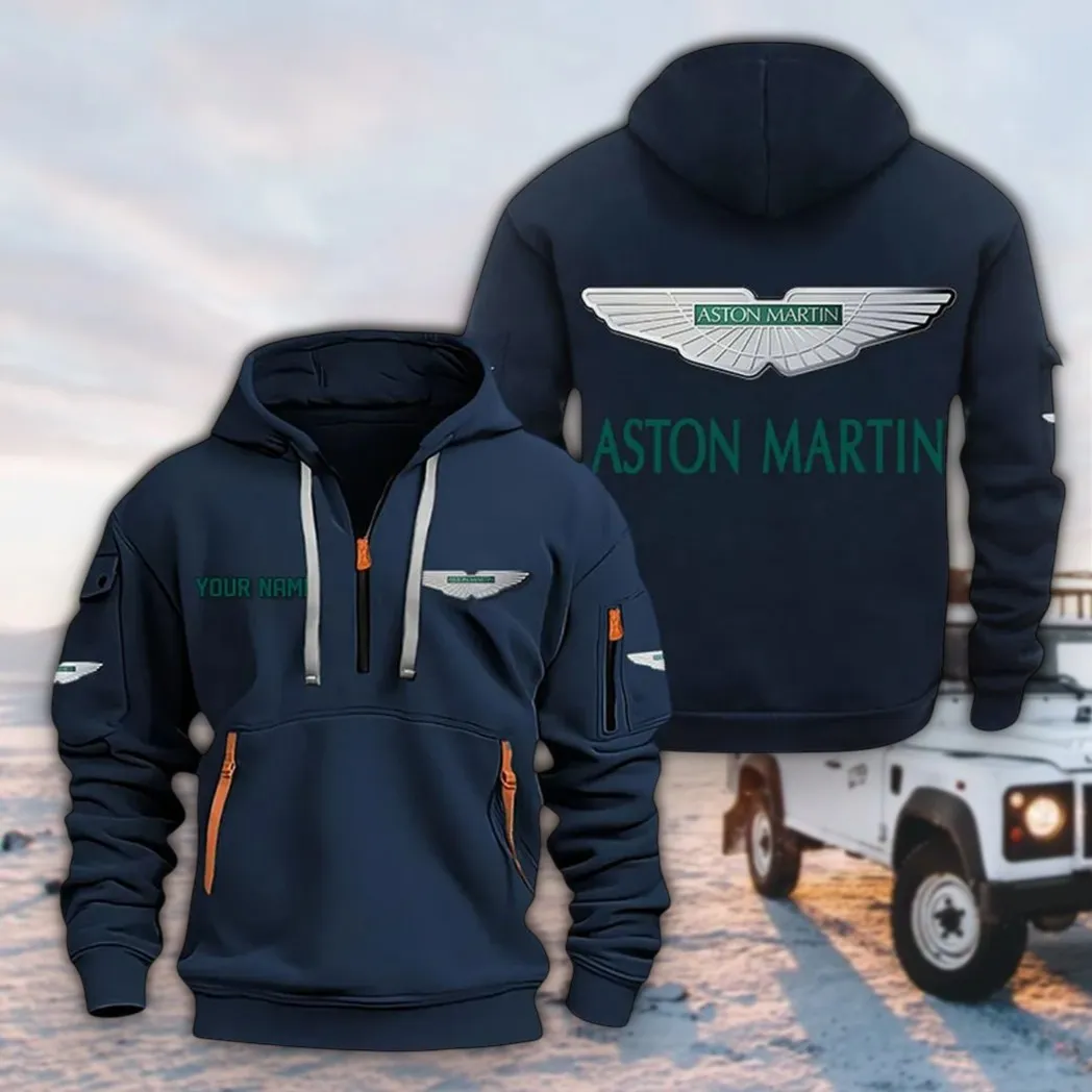 Driving Machine Hoodie Half Zipper, Supporter Spirit Hoodie CAR200 - Navy