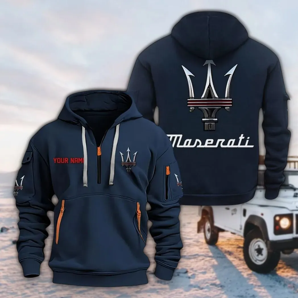 Sports Car Hoodie Half Zipper, Lifestyle Fan Half-Zip Hoodie CAR200 - Navy