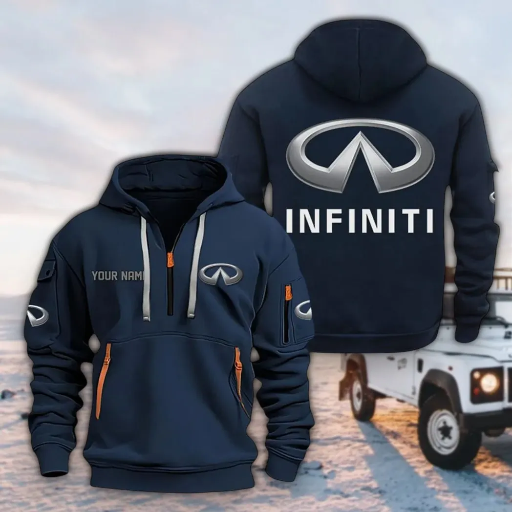 Modern Luxury Auto Hoodie Half Zipper, True Supporter Half-Zip Hoodie CAR200 - Navy