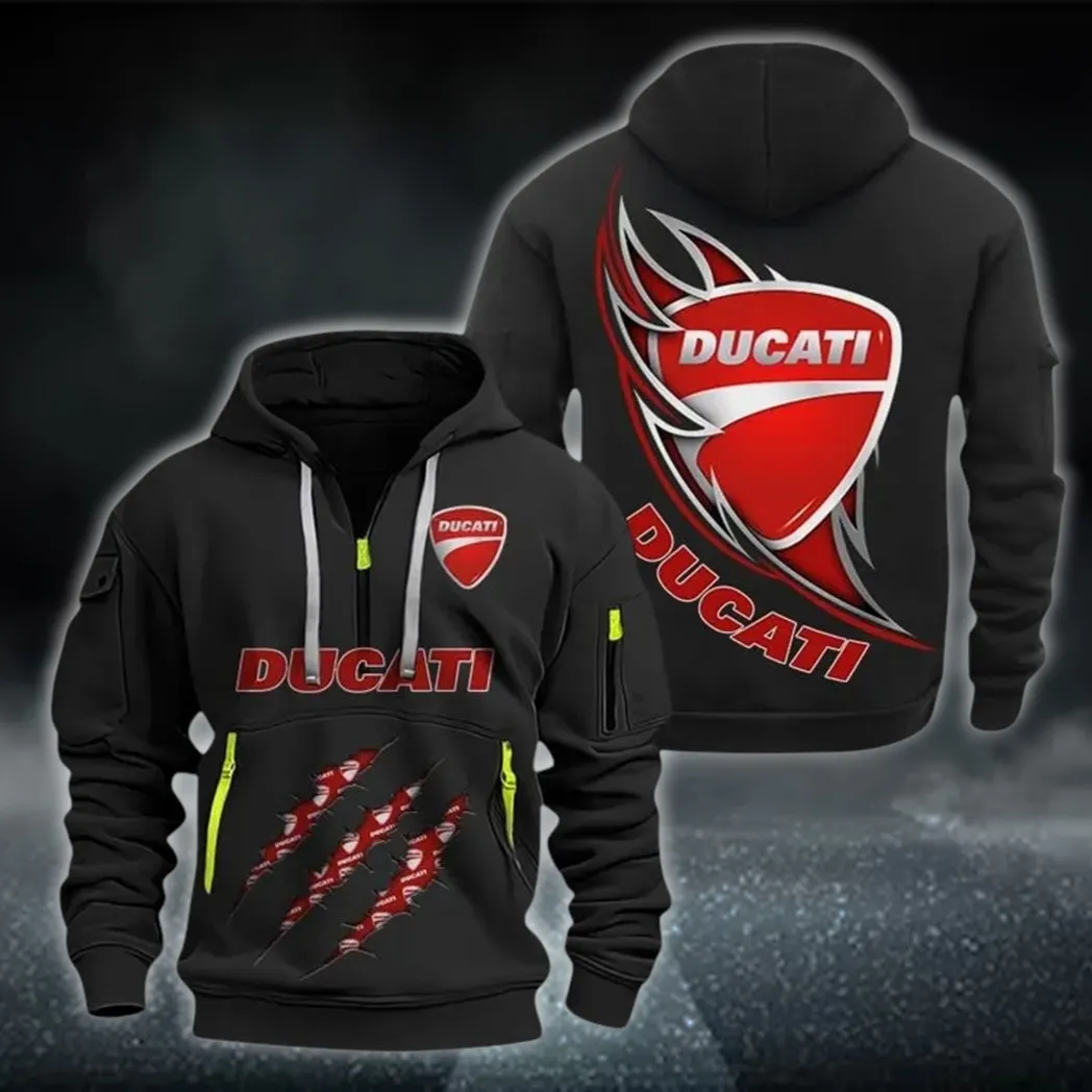 Two-Wheeler Hoodie Half Zipper, Fan Pride Half-Zip Hoodie CAR500 - Black