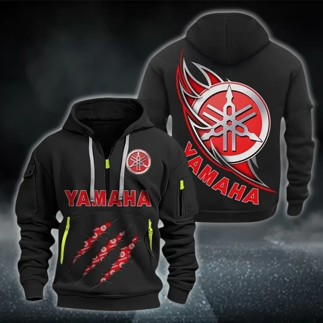 Off-Road Bike Hoodie Half Zipper, Bold Fan Hoodie CAR500 - Black