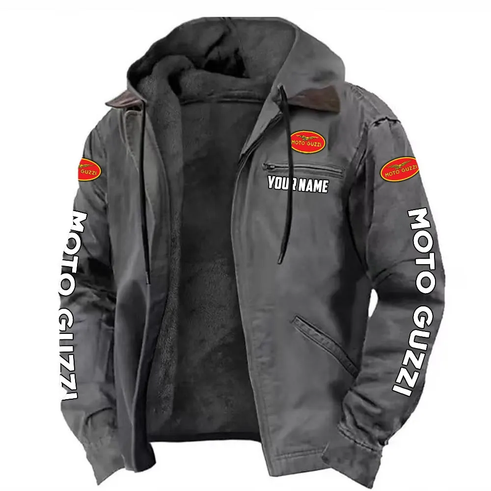 Timeless Motor Ride Hooded And Flannel Hoodie, Ride-Inspired Streetwear CAR519 - Gray - Image 2