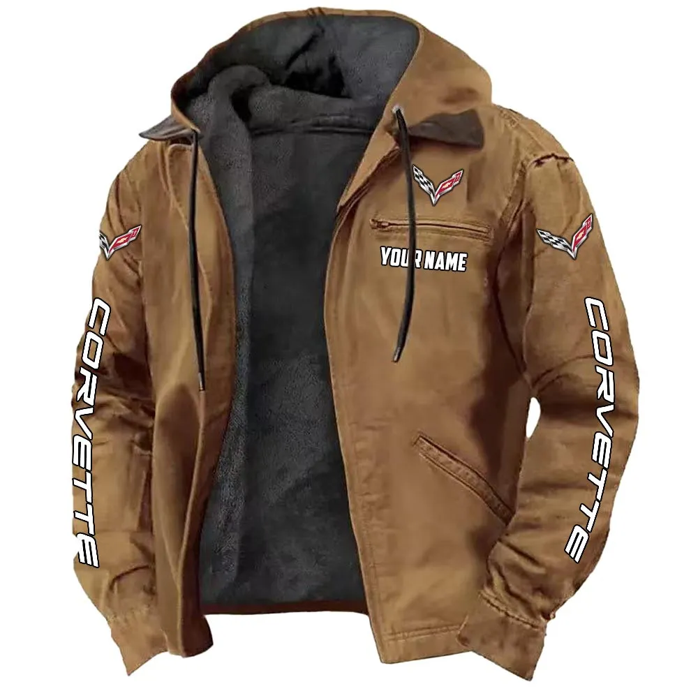 Sports Vehicle Hooded And Flannel Hoodie, Auto Fan Hooded Flannel CAR519 - Camel - Image 2