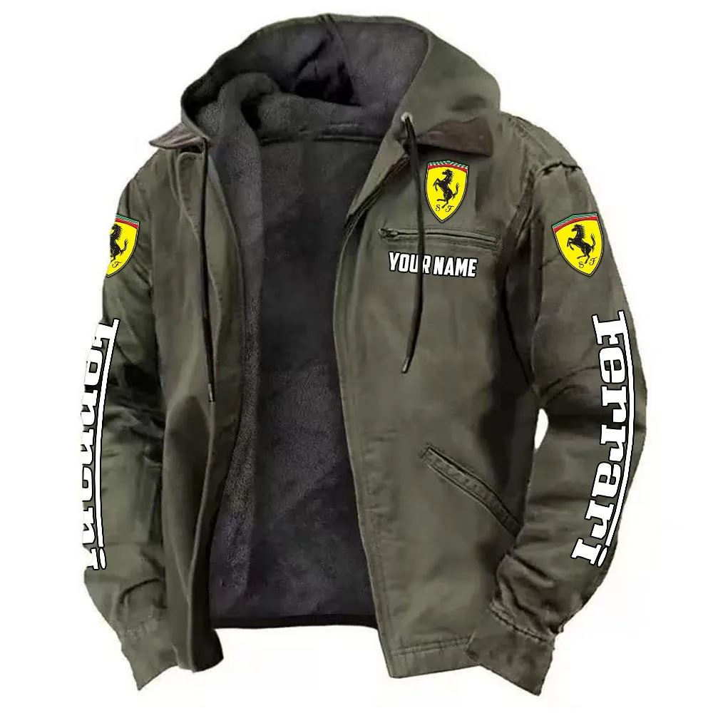 Luxury Speedster Hooded And Flannel Hoodie, Ride-Inspired Streetwear CAR519 - Green - Image 2