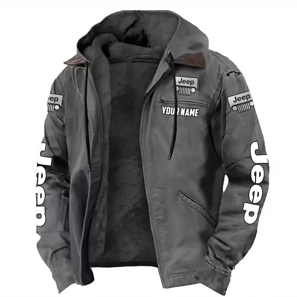 4x4 Vehicle Maker Hooded And Flannel Hoodie, Auto Fan Hooded Flannel CAR519 - Gray - Image 2