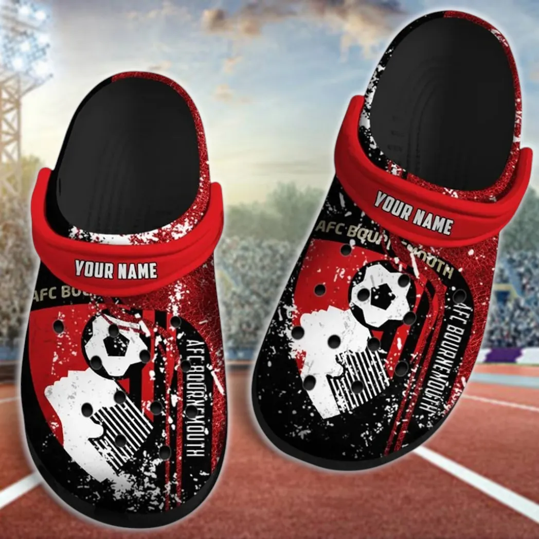 Red Coastal Fans Clogs Full Print, Fan Spirit Clogs EPL75052125231 - Black