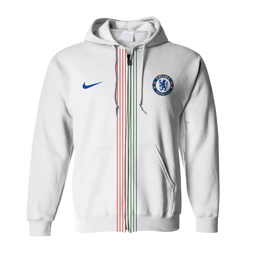 Capital Blue Support Zipper Hoodie Sporty Fan Full-Zip Hoodie HVN1324CH - Image 2