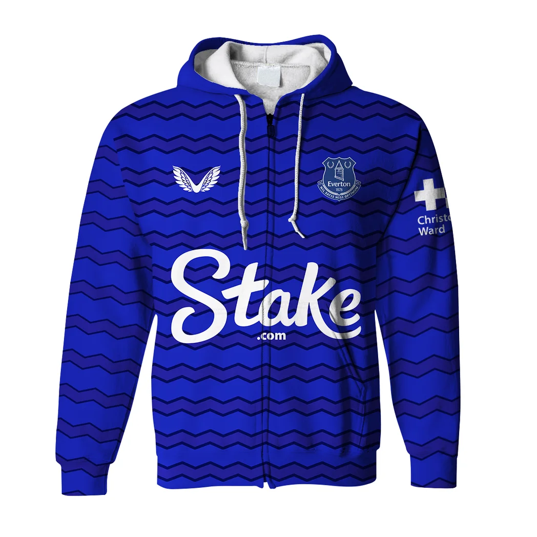 Blue Side Zipper Hoodie Performance Fan Hoodie HVN1324EV - Image 2