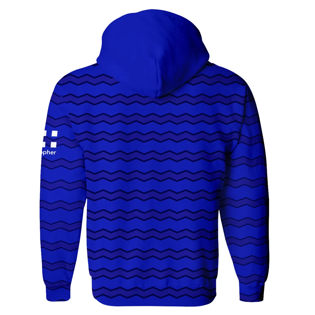 Blue Side Zipper Hoodie Performance Fan Hoodie HVN1324EV - Image 3