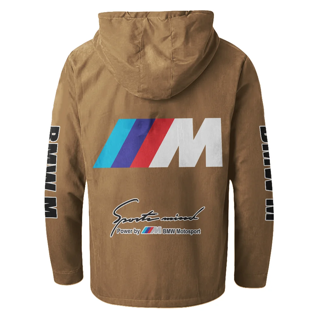 Racing Car Flannel Hoodie, Streetwear Flannel for Drivers HVN1328BM - Camel - Image 3
