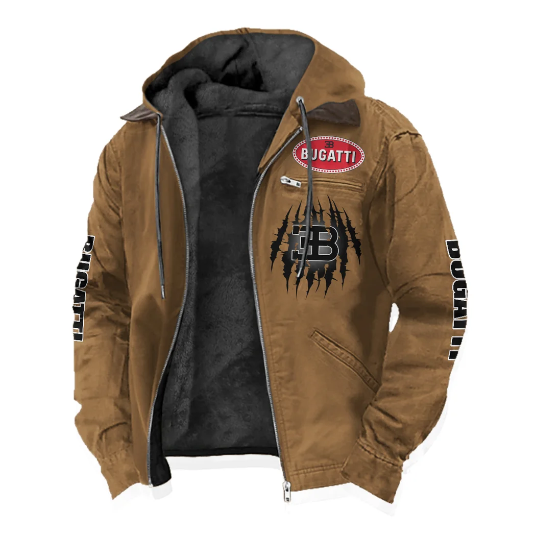Prestige Coupe Flannel Hoodie, Gearhead Style Hoodie HVN1328BU - Camel - Image 2
